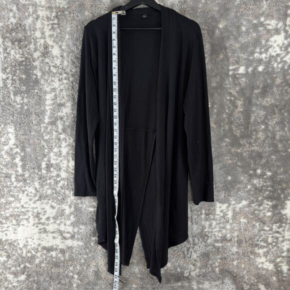 ANA Sz L Stretch Open Front Whimsigoth Cardigan Sweater Black Long Sleeve Outdoo - Picture 3 of 8
